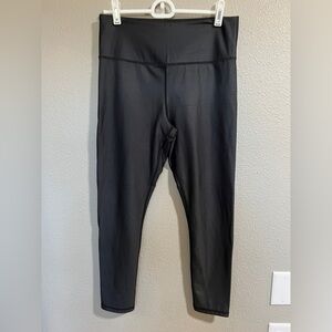 Zyia Black Metallic High-Waist Leggings